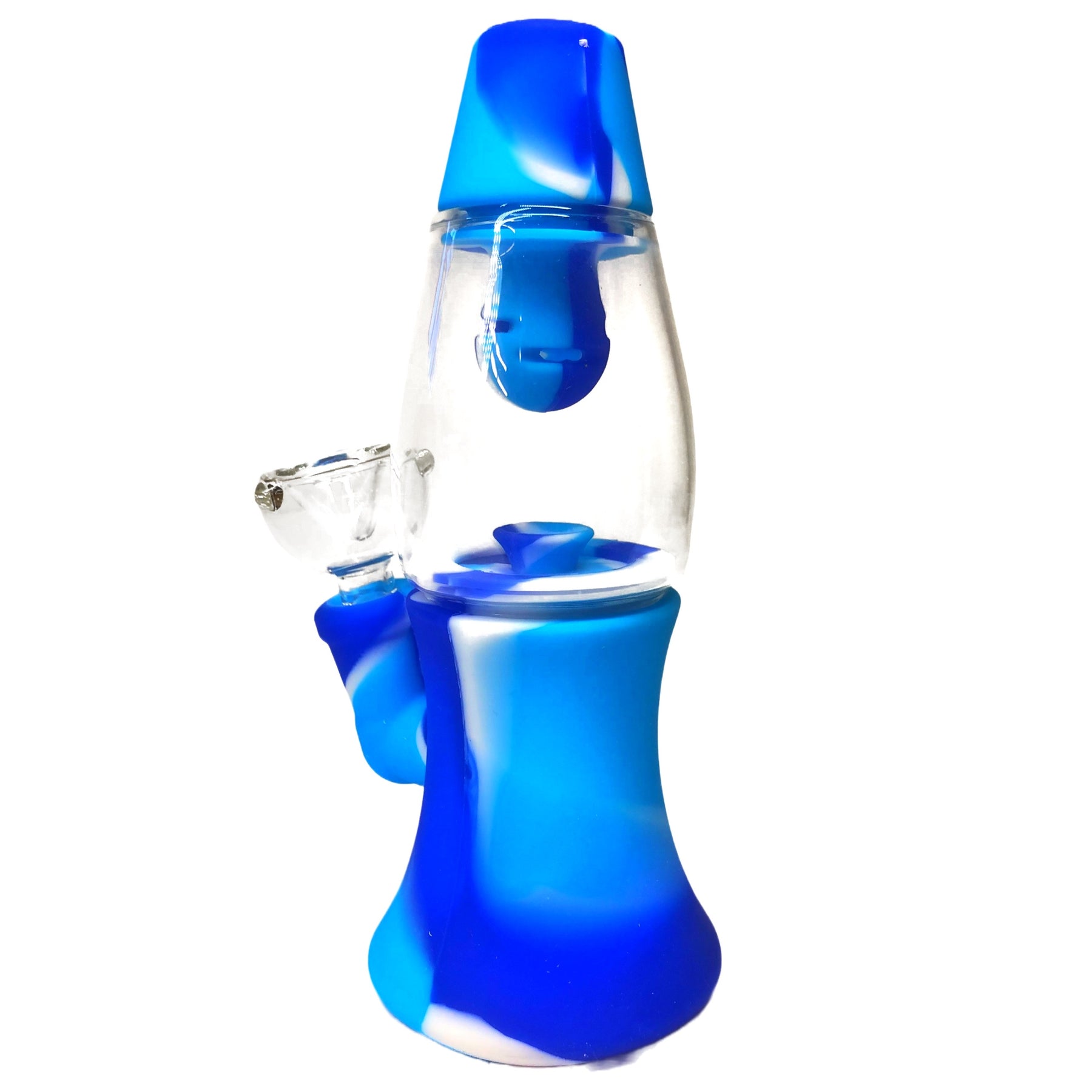 Silicone Lava Lamp Bong Blue