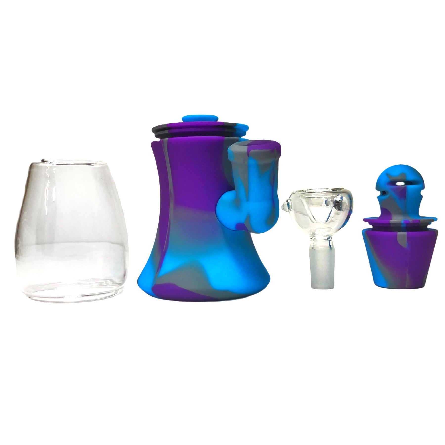 Silicone Lava Lamp Bong Purple And Blue