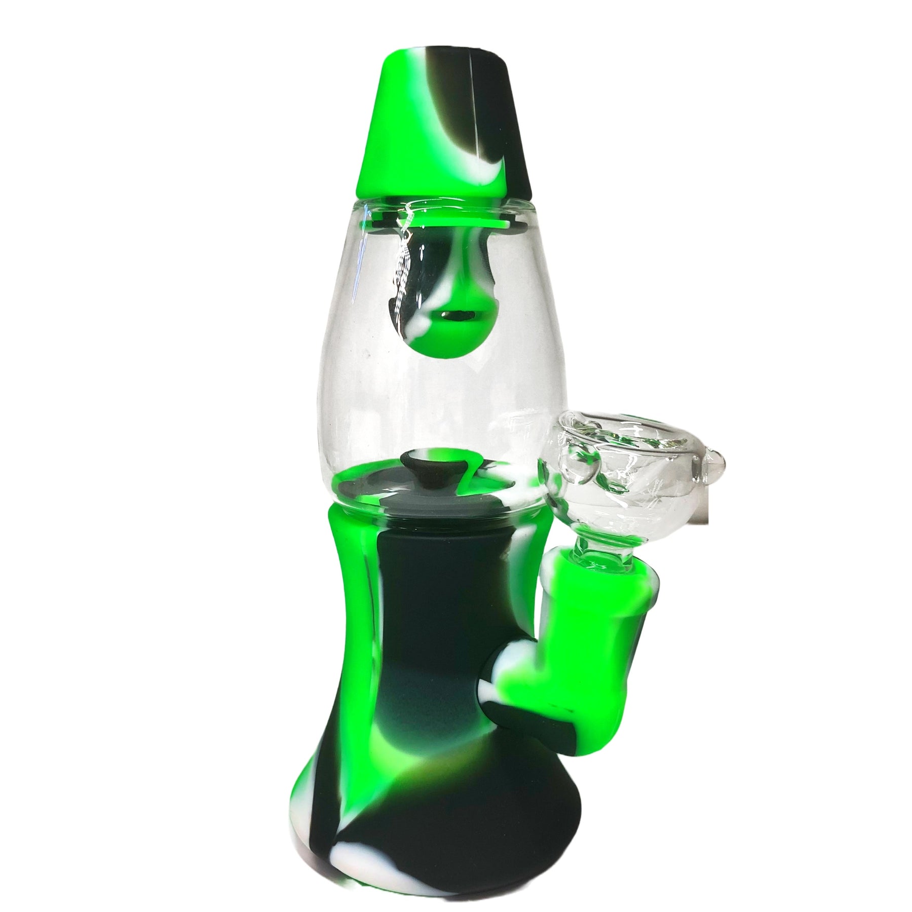 Green And Black Silicone Lava Lamp Bong
