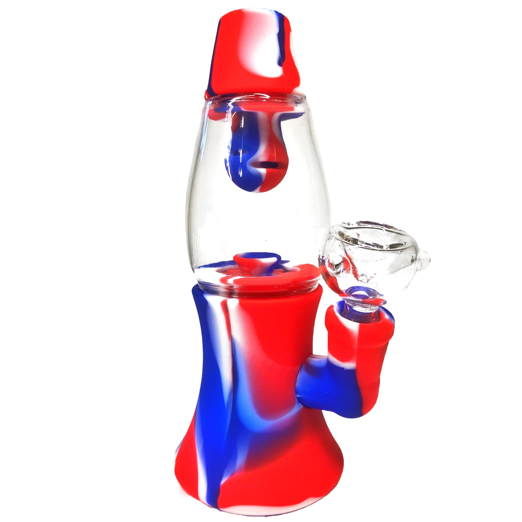Silicone Lava Lamp Bong Blue And Red Color