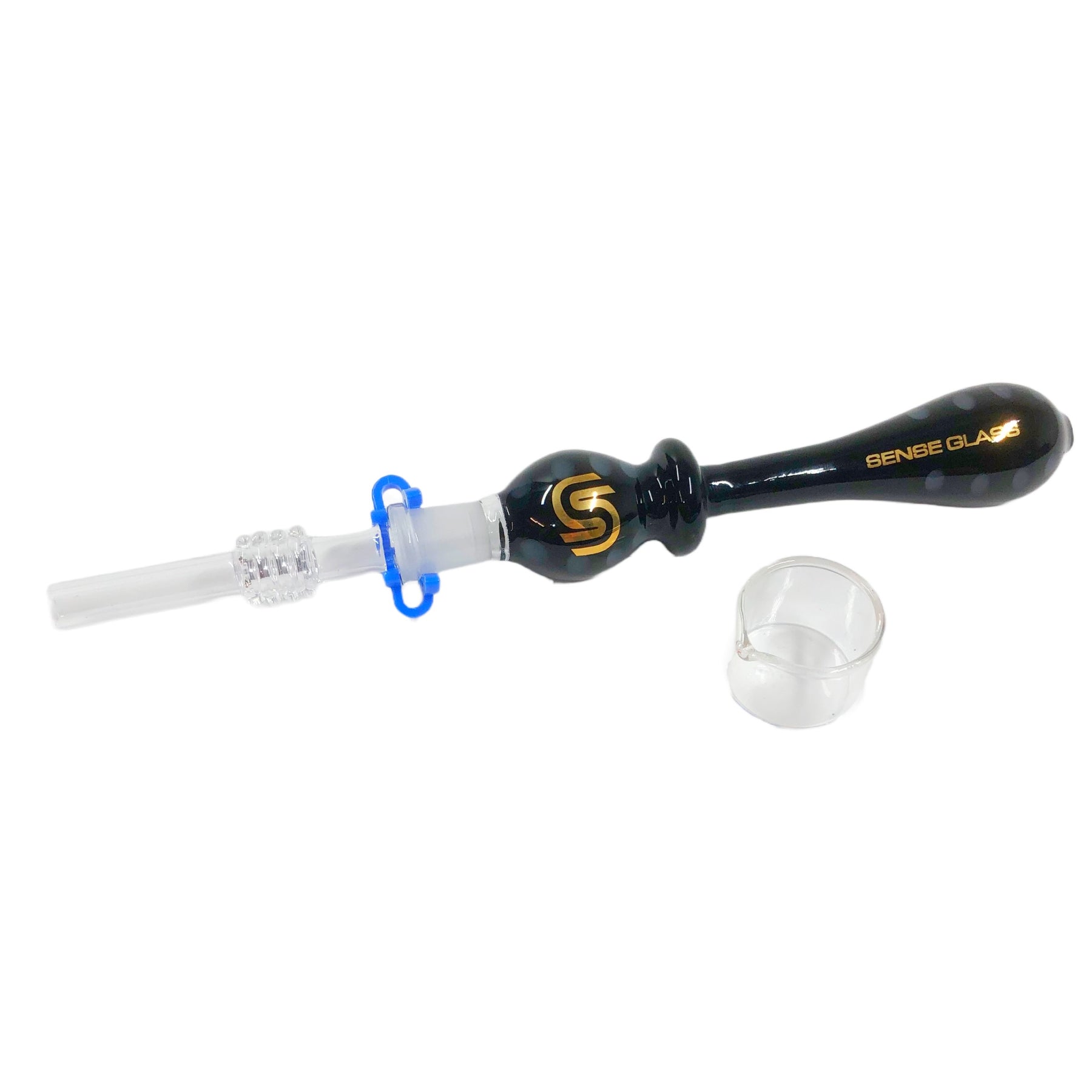 Sense Glass Nectar Collector Black Gray Dots Color