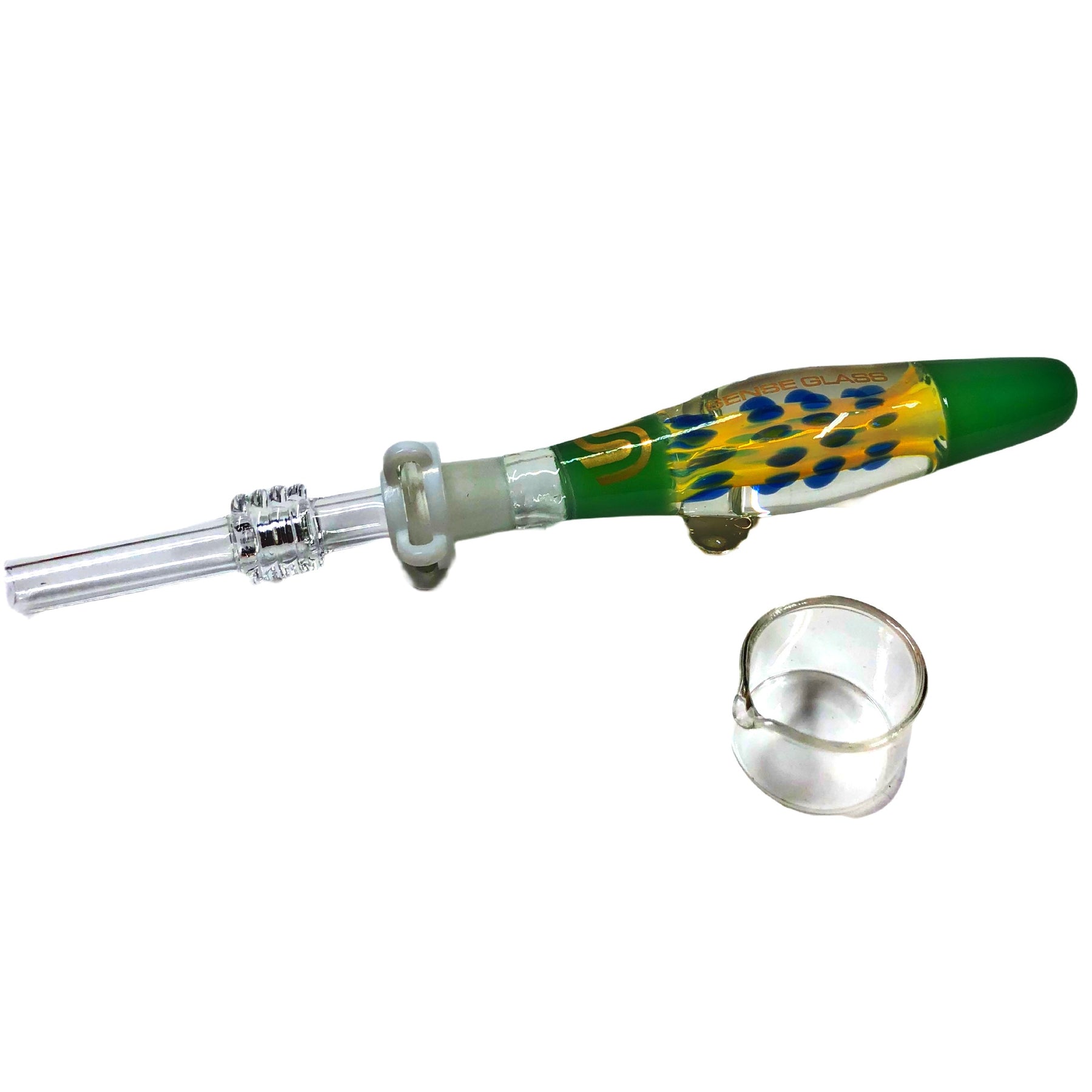 Sense Glass Nectar Collector Green Yellow Blue Colors