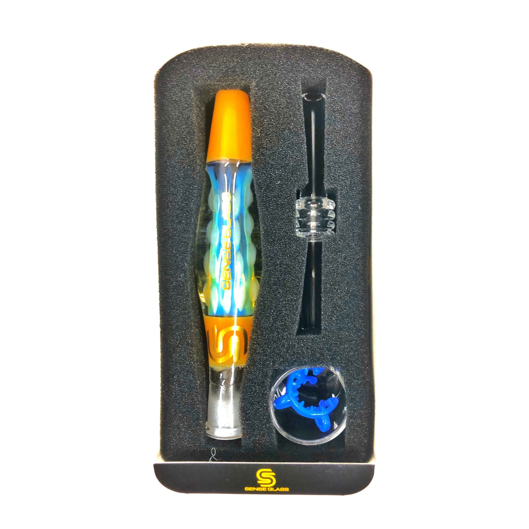 Sense Glass Nectar Collector Orange Blue Inside View