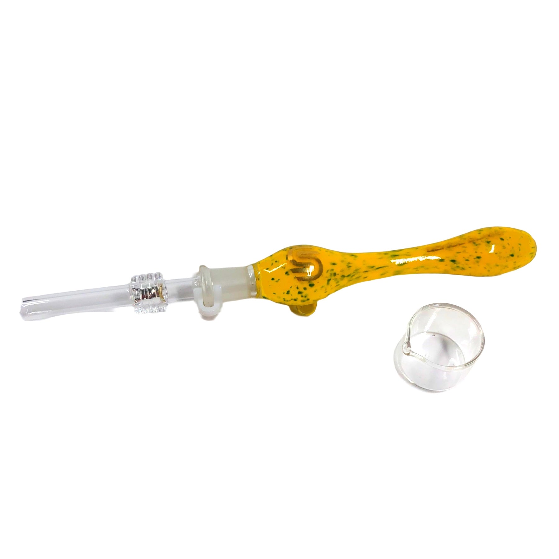 Sense Glass Nectar Collector Yellow And Green Dots