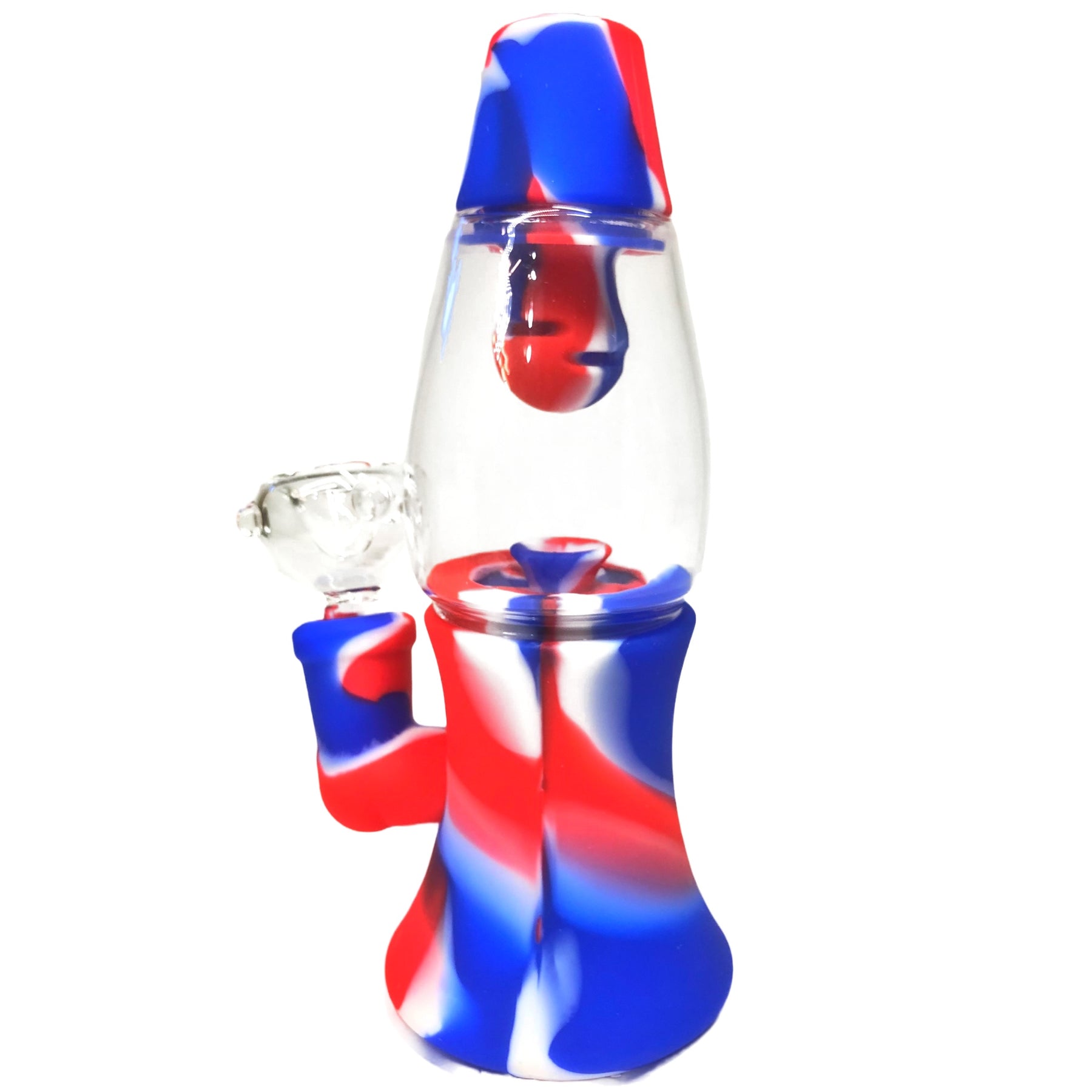 Silicone Lava Lamp Bong Red Blue Color