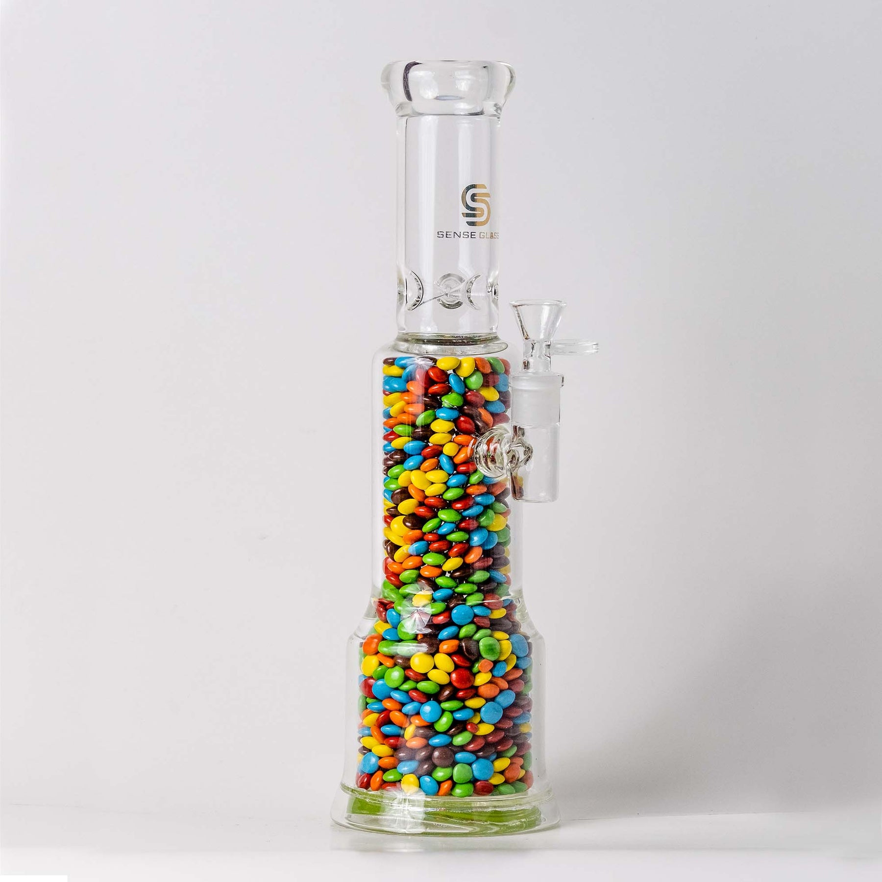 13 inch Bong with Unique Resin Design M&Ms Sense Glass