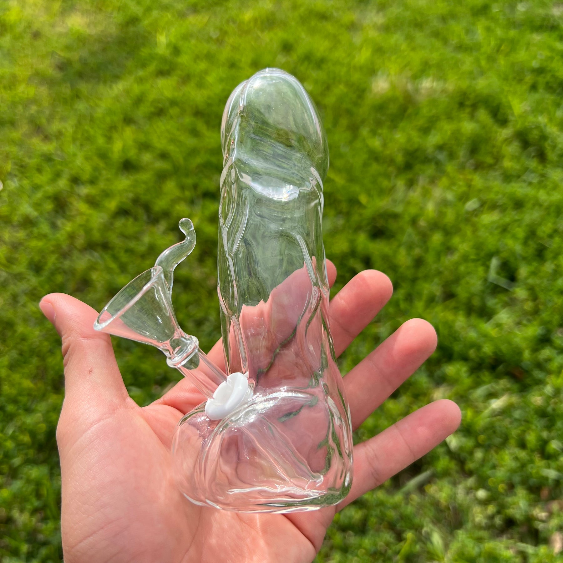 thick veiny glass penis bong
