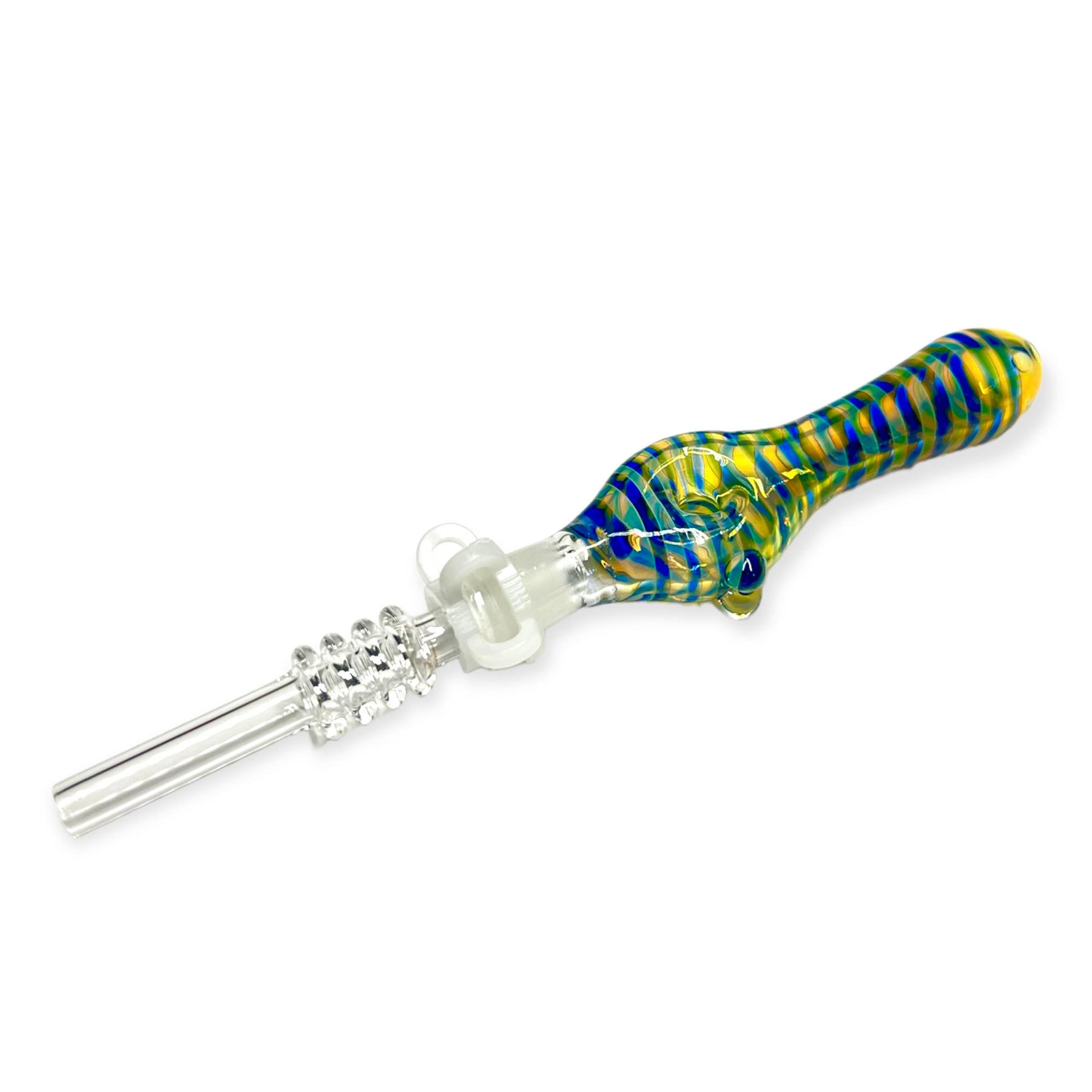 Glass Donut Nectar Collector Blue