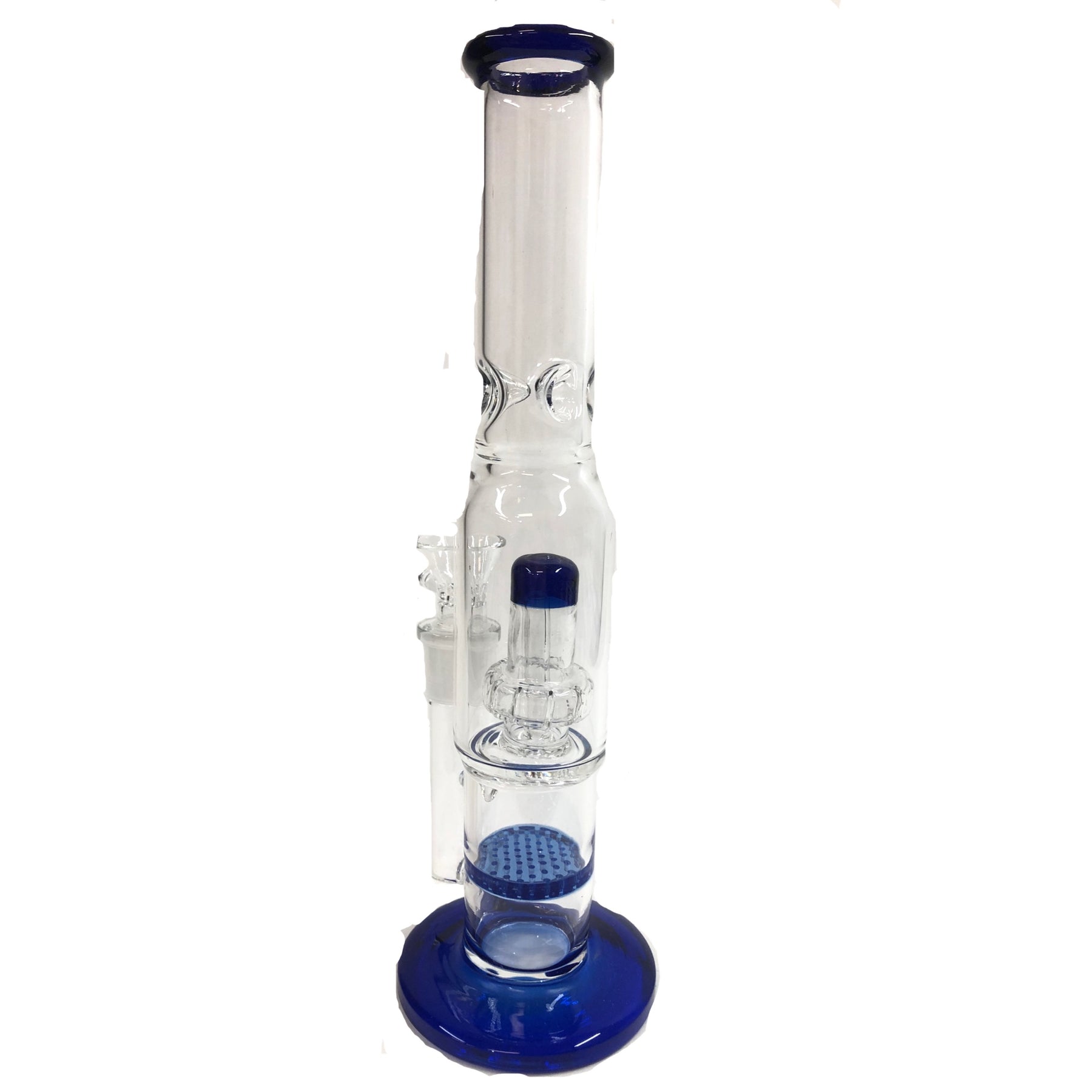 Blue Water Pipe with Honeycomb Disk for Weed