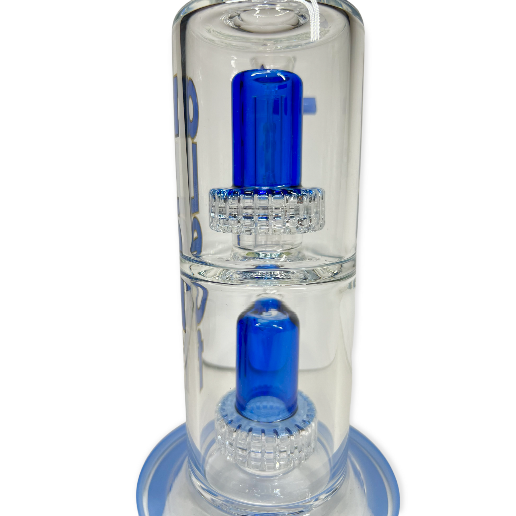 Close up of perculator 11 inch double matrix Bong by aLeaf