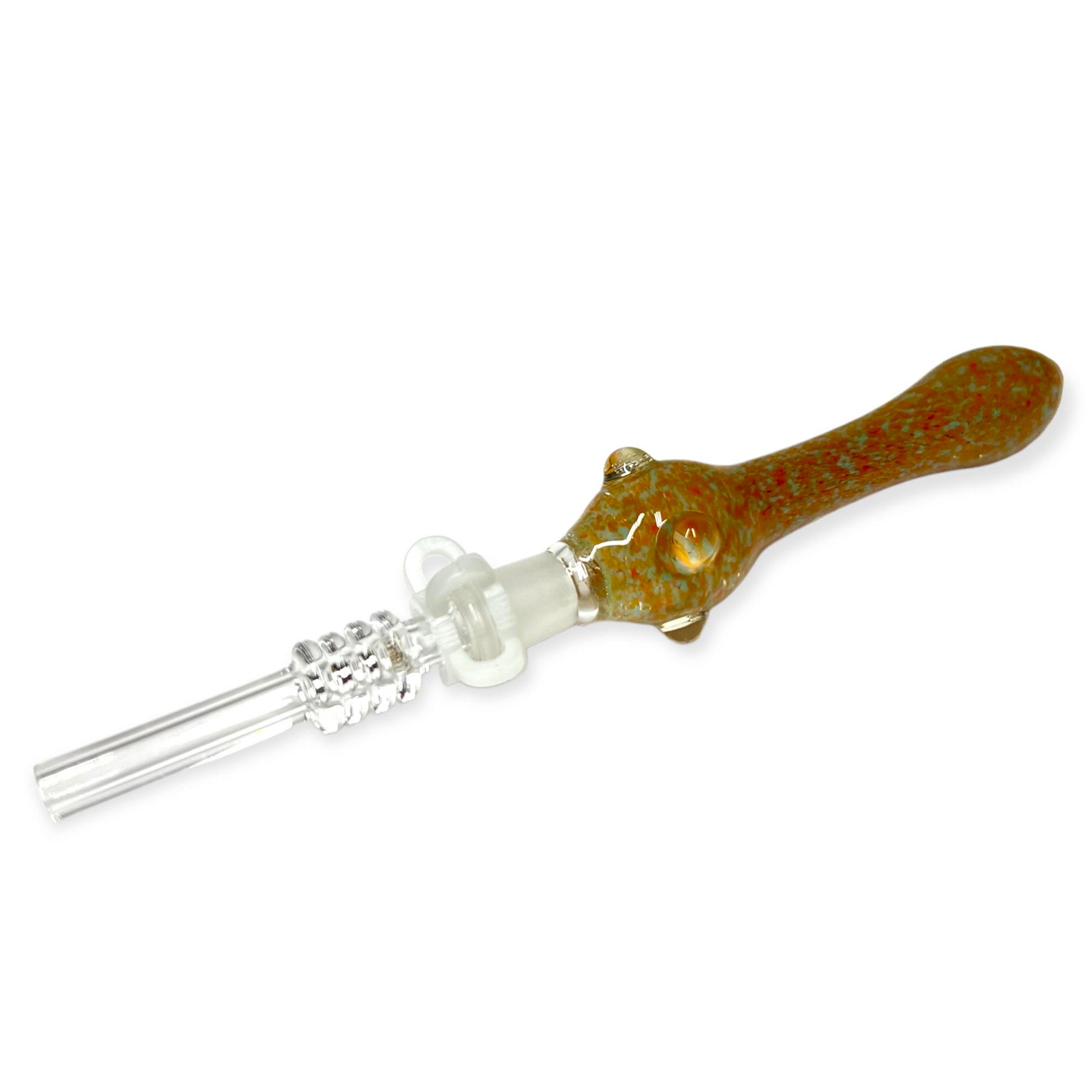 Hand Blow Glass Nectar Collector Red and Teal