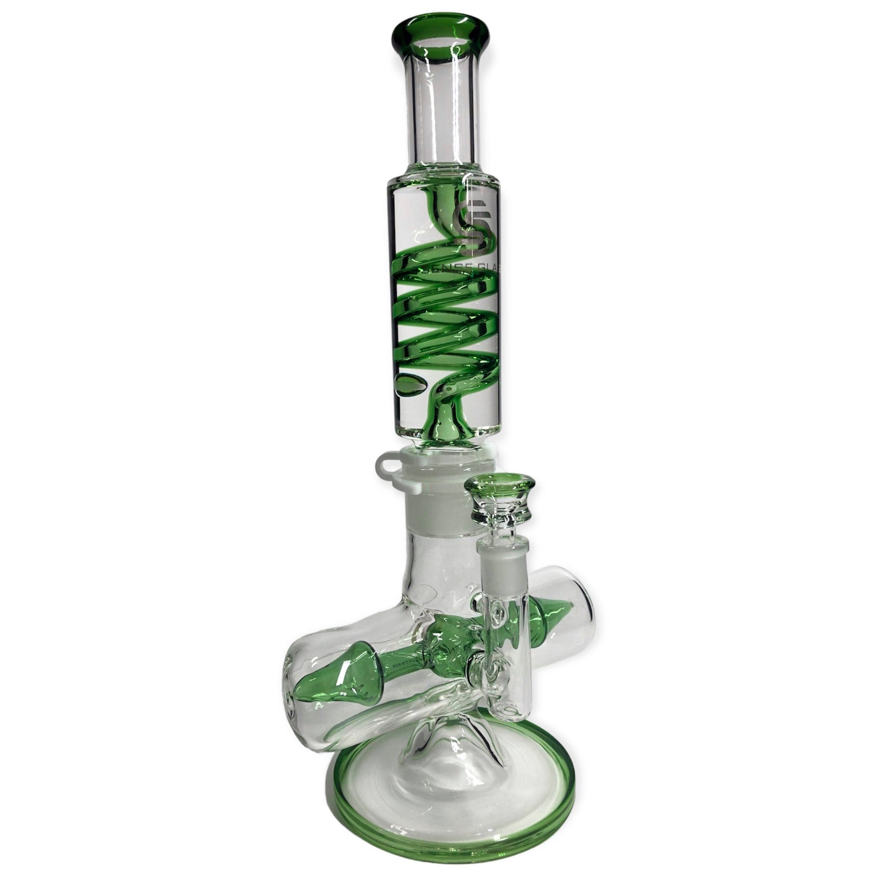 Freezable Glycerin Coil Bong with Inline Percolator by Sense Glass - Golden Leaf Shop