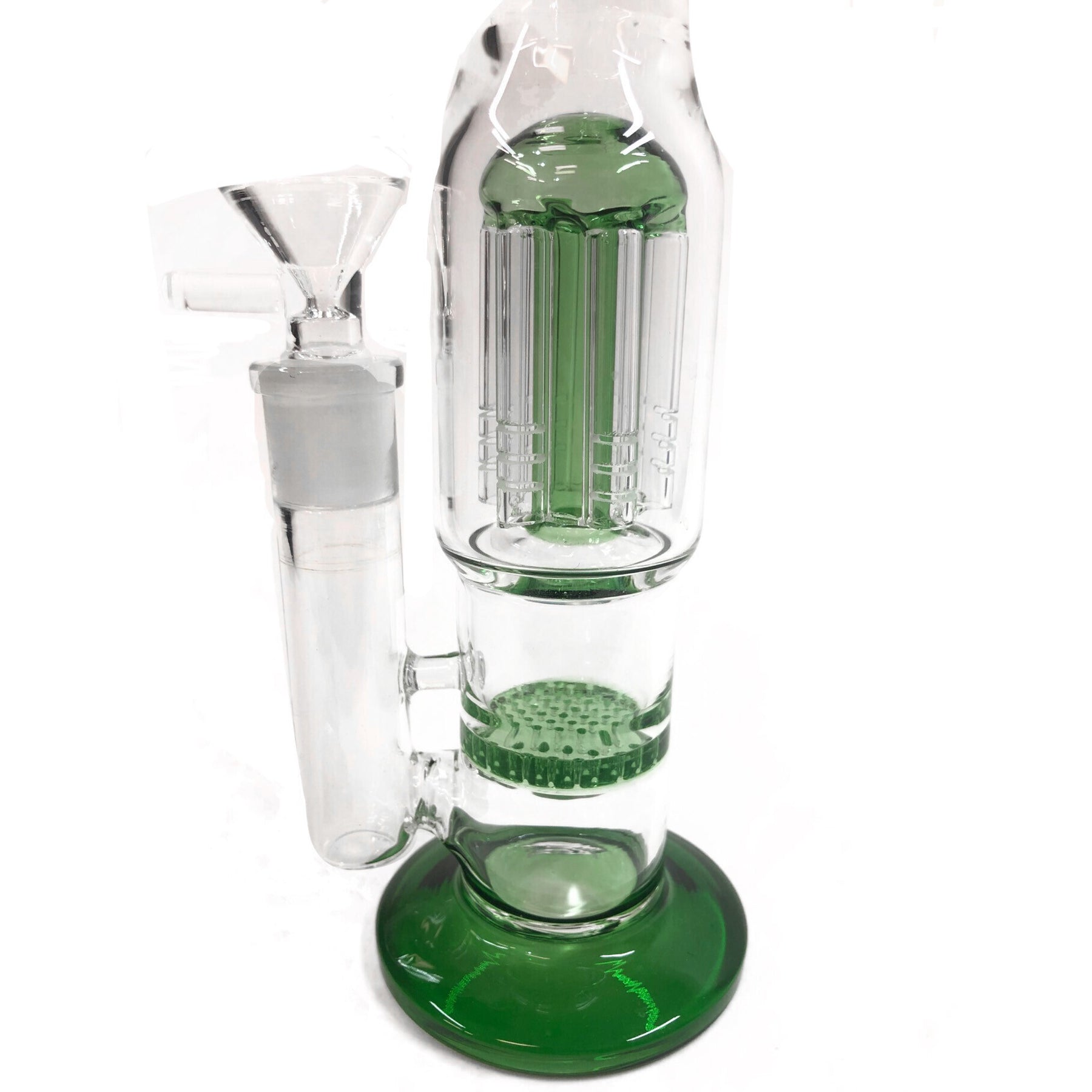 Green Bong with Tree Percolator Close View