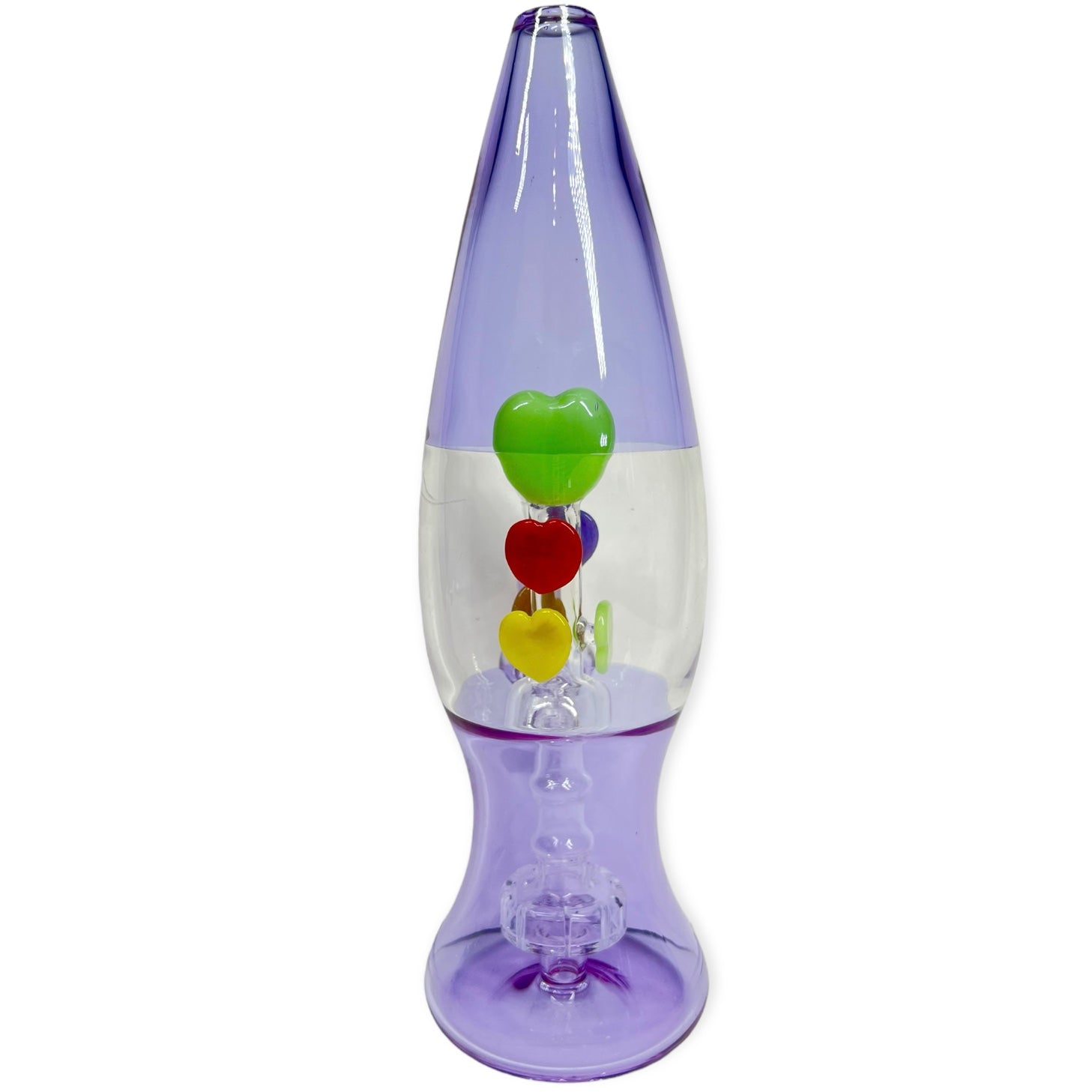 Lava lamp bong with Hearts and Percolator Purple