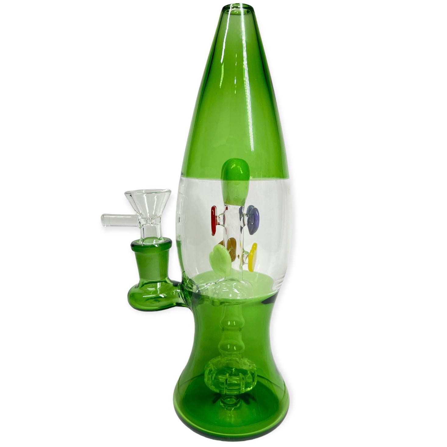 Lava lamp bong with Percolator Green