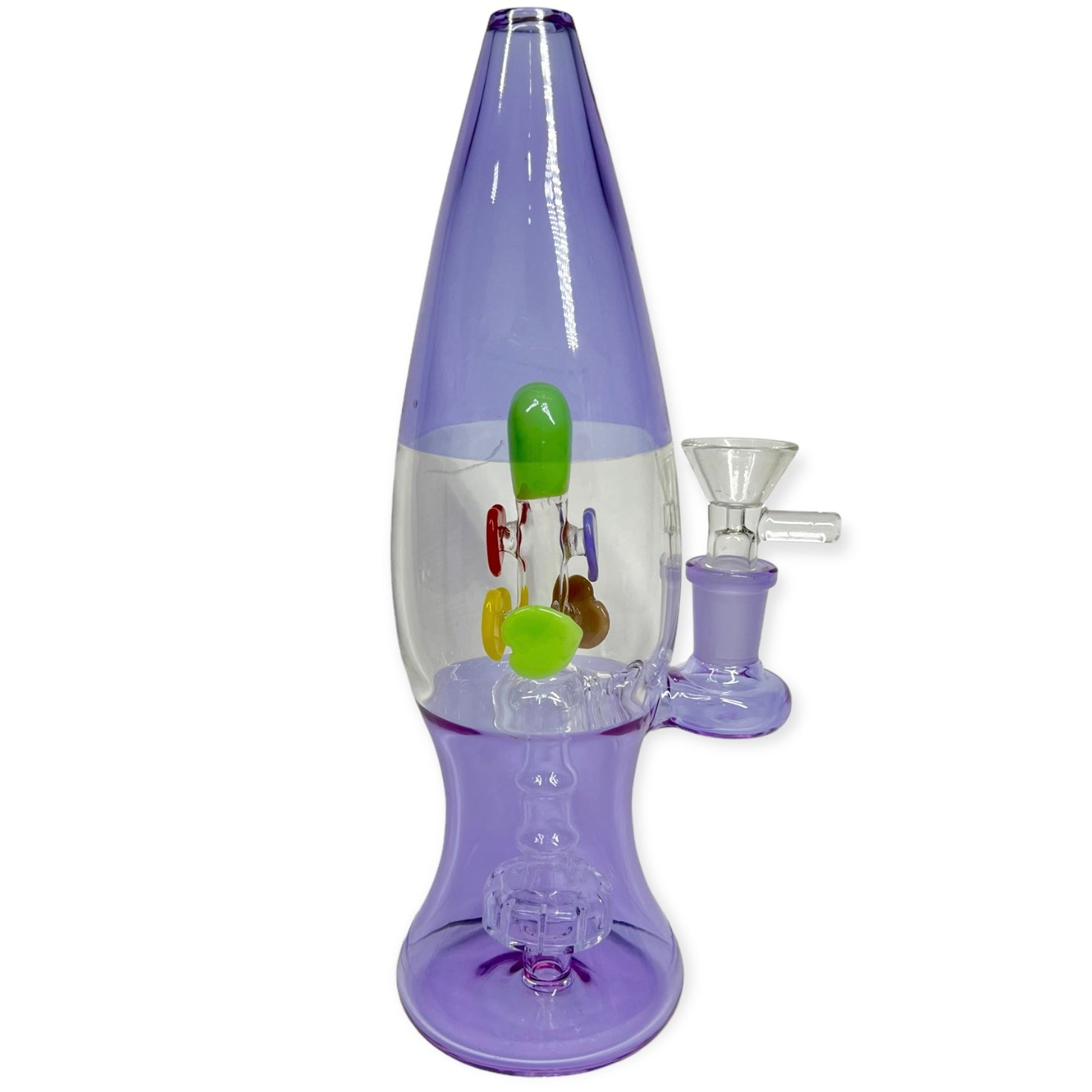 Lava lamp bong with percolator purple