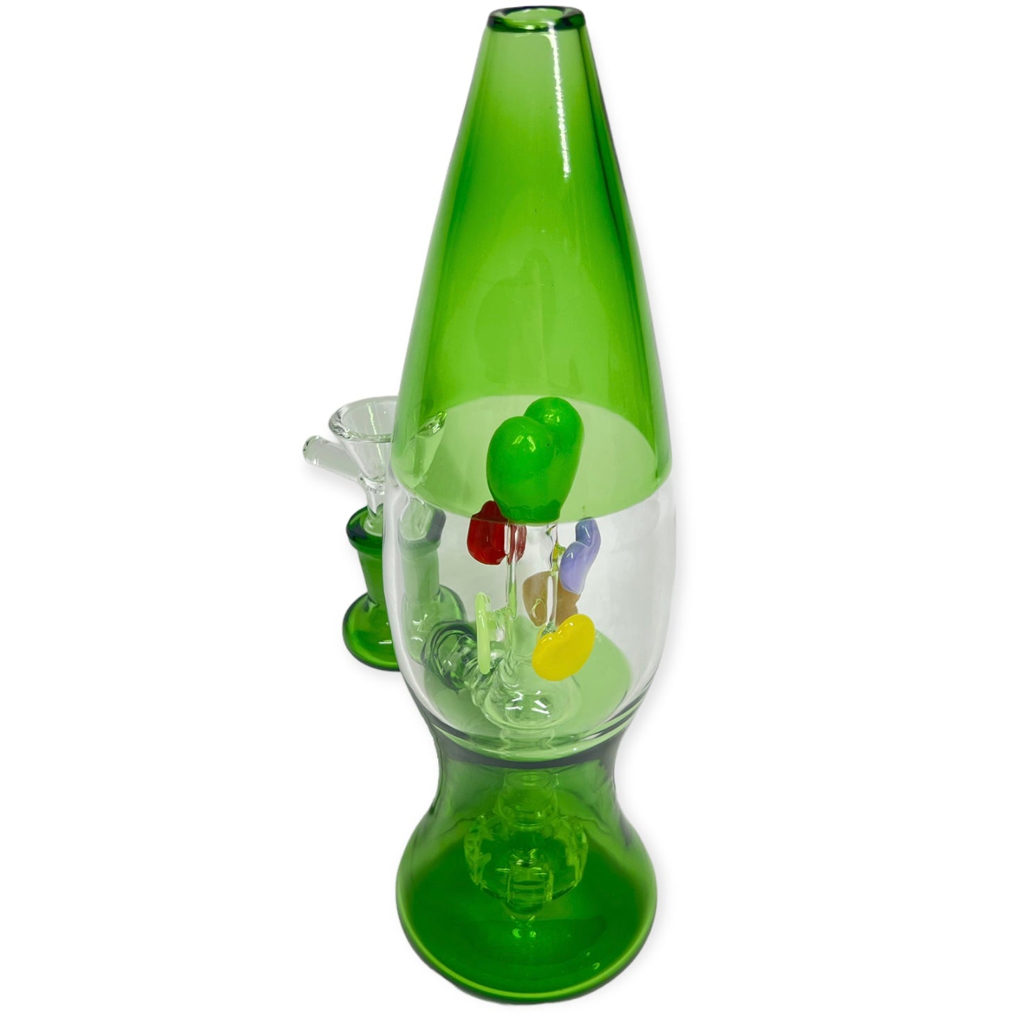 Lava lamp bong with Percolator color green