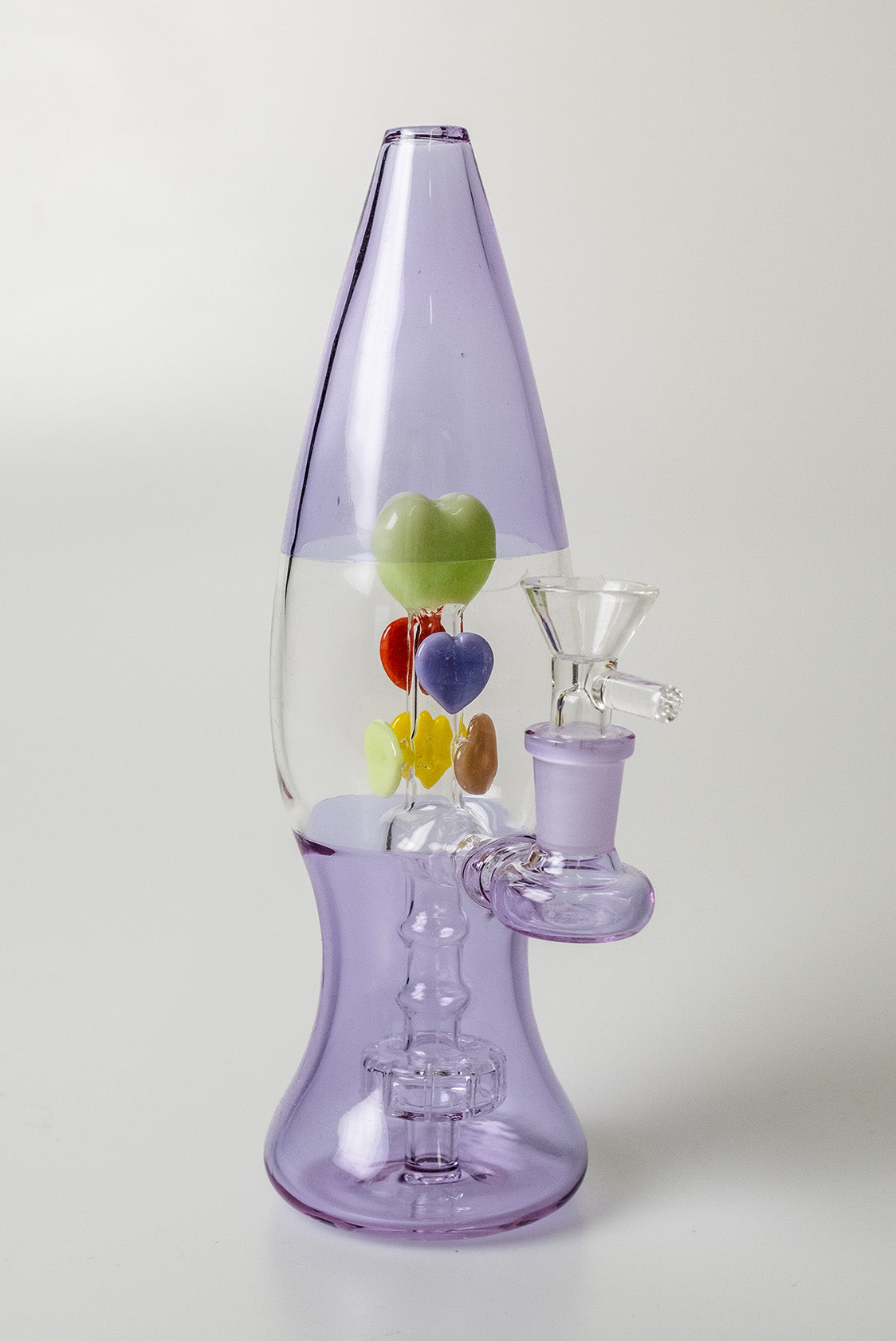 Lava Lamp Bong with Hearts and Percolator - Golden Leaf Shop