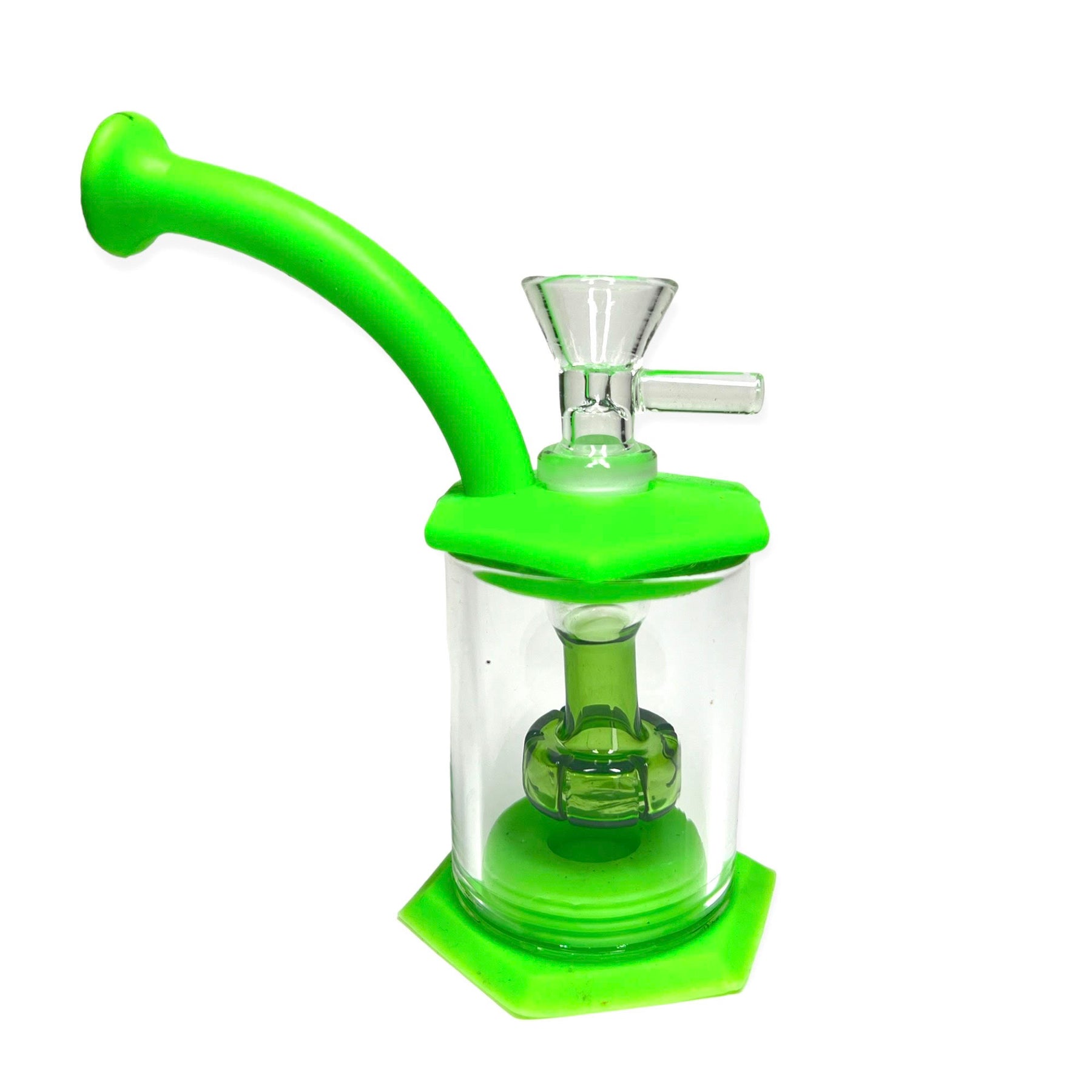 Green Bong with Percolator Silicone