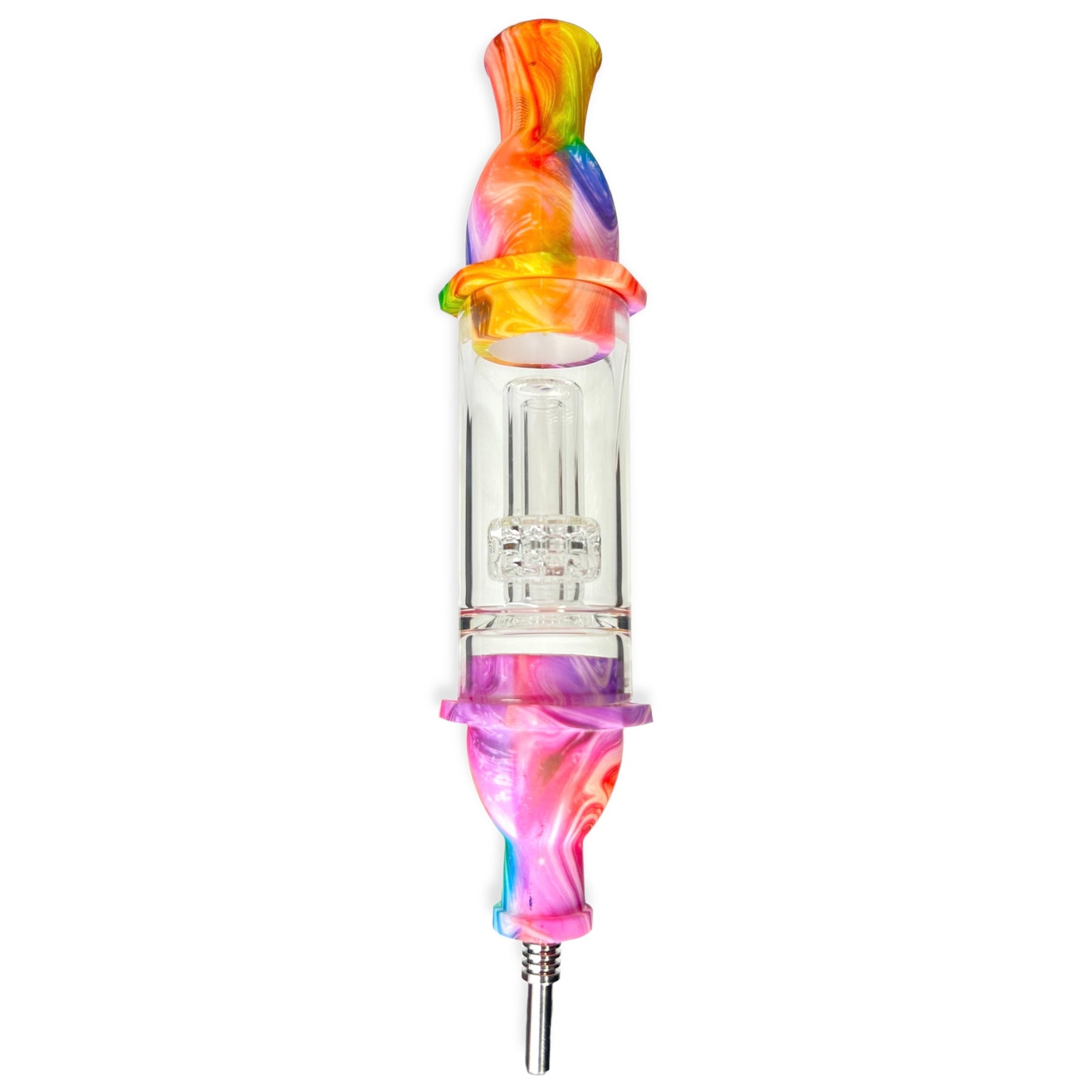 Silicone Glass Nectar Collector Kit with Percolator - Golden Leaf Shop