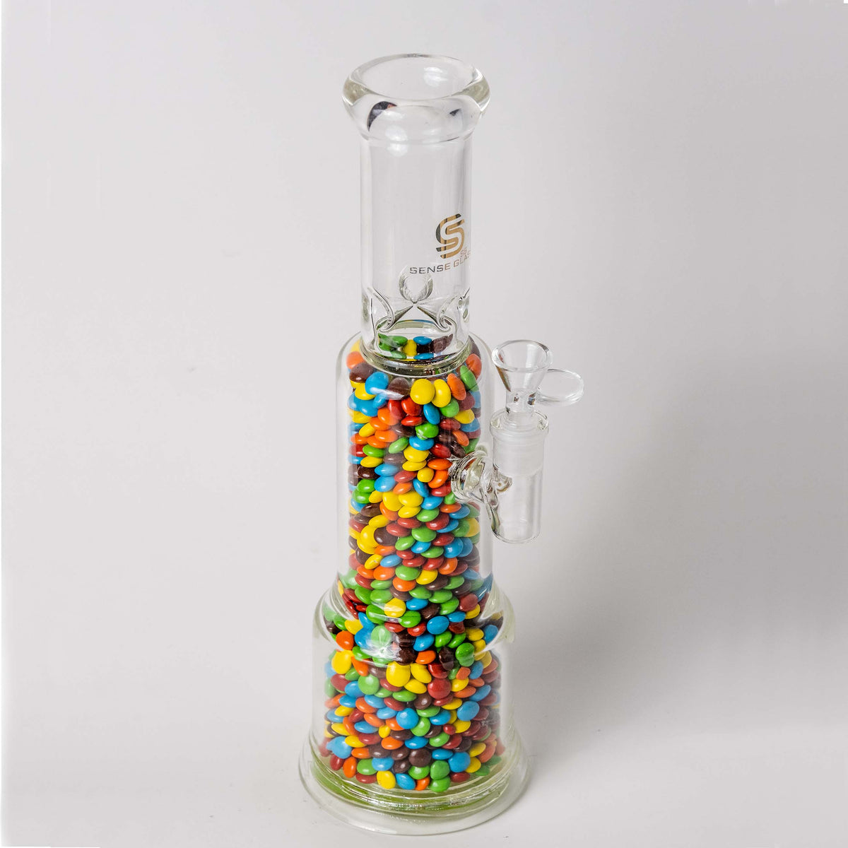M&Ms Unique Resin Design in 13 inch Bong by Sense Glass