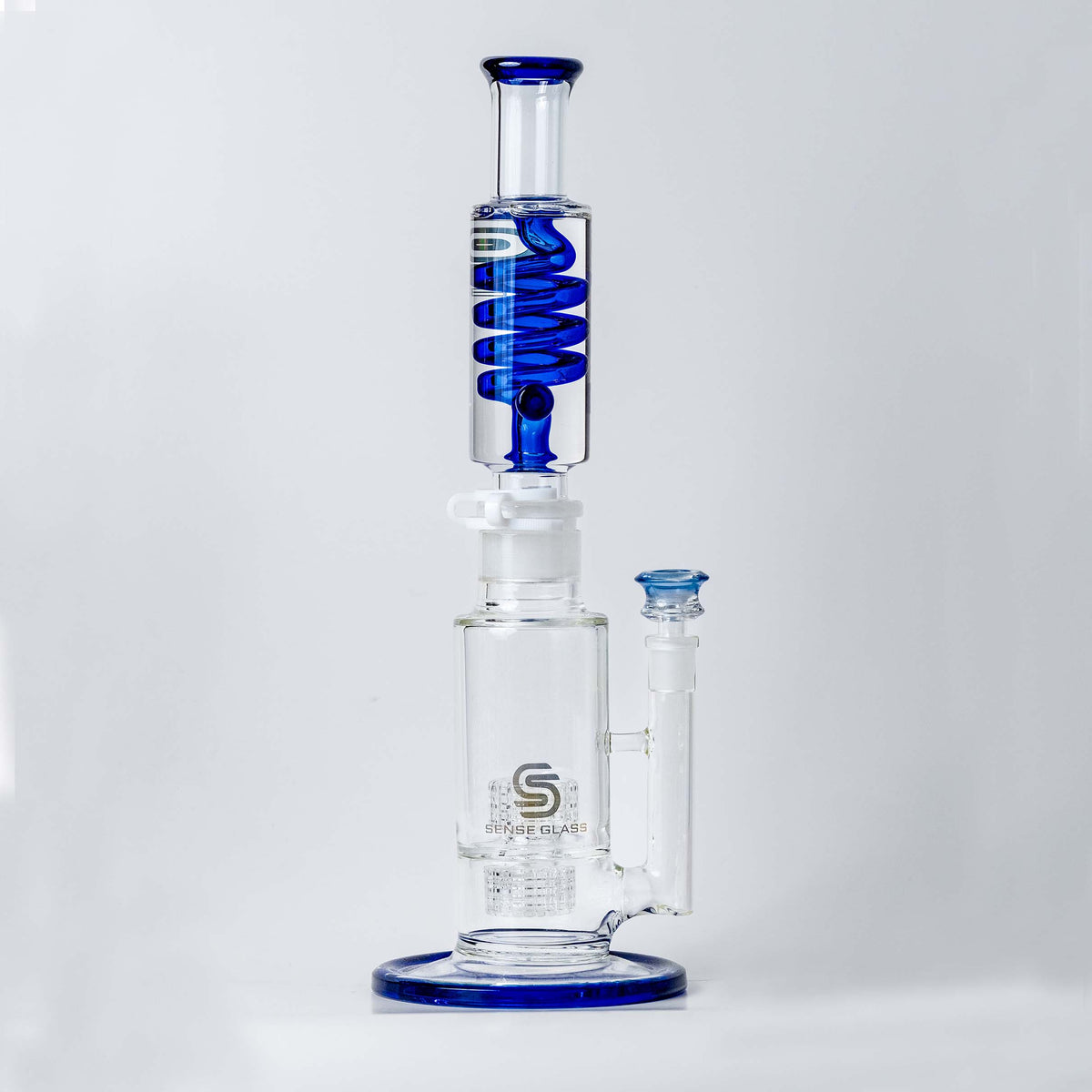 Freezable Coil Bong with Double Matrix Blue