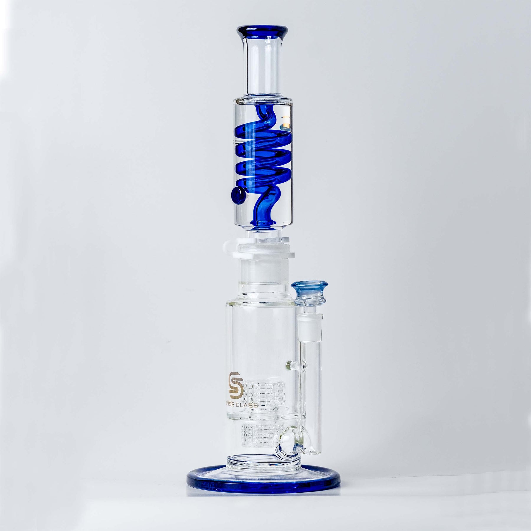Blue Freezable Coil Bong Double Matrix 