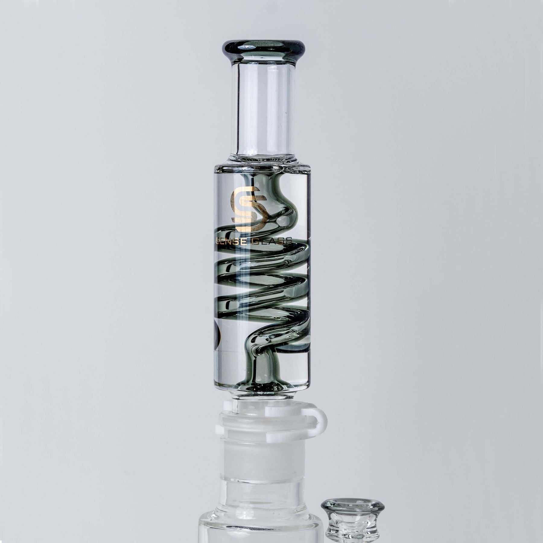 Freezable Coil Attachment to Double Matrix Bong Grey