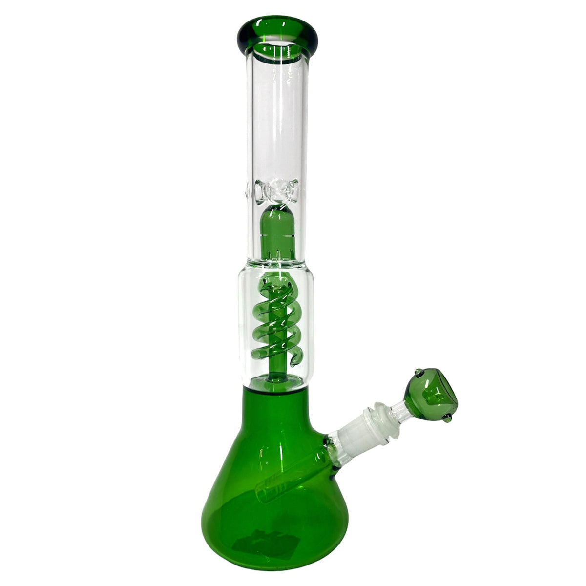 Green Spiral Percolator Bong