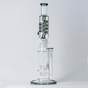 Grey Sense Glass Matrix Double Freezable Coil Bong