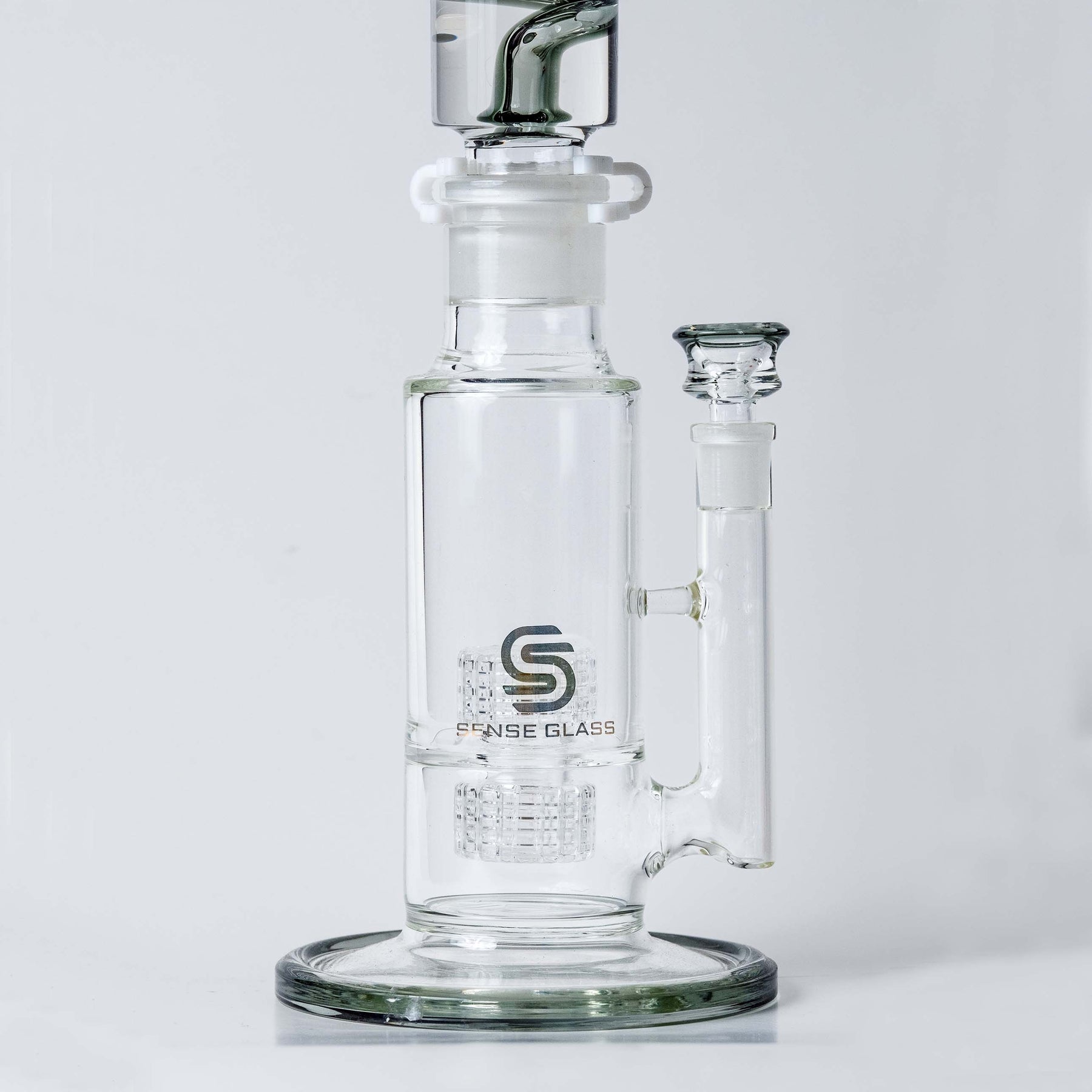 Close Up of Sense Glass Matrix Double Freezable Coil Bong