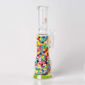 13 inch Bong with Rainbow Beads Design Sense Glass