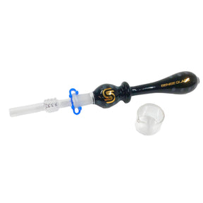 Sense Glass Nectar Collector Black Gray Dots Color