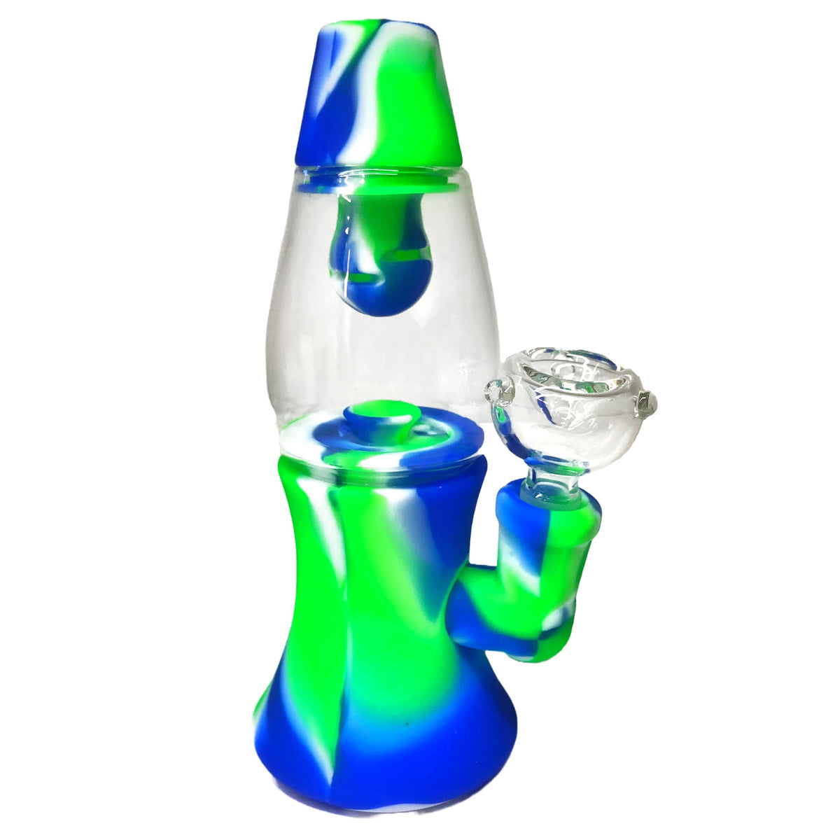 Silicone Lava Lamp Bong Green Blue Color