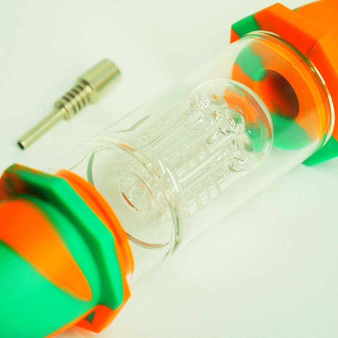 Silicone Nectar Collector with Percolator | Golden Leaf