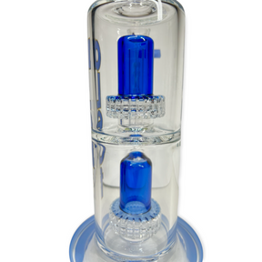 Close up of perculator 11 inch double matrix Bong by aLeaf