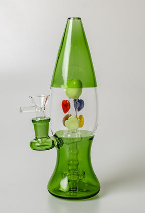 Lava Lamp Bong with Hearts and Percolator - Golden Leaf Shop