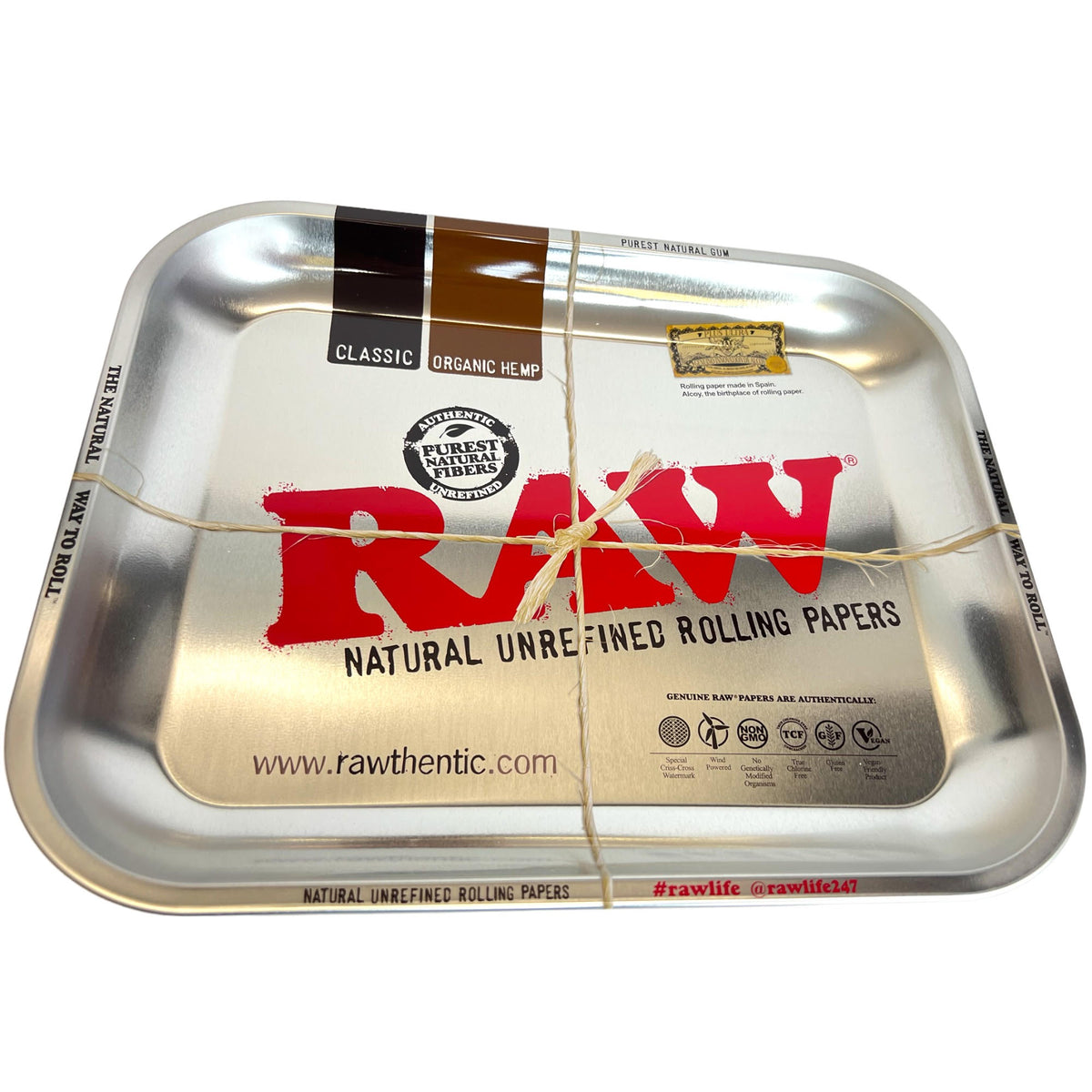 RAW Rolling Tray Large Silver