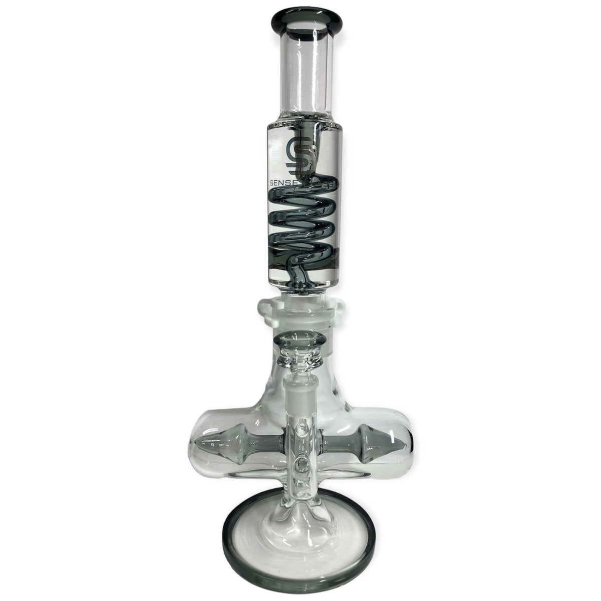 Freezable Glycerin Coil Bong with Inline Percolator by Sense Glass - Golden Leaf Shop