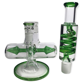 Freezable Glycerin Coil Bong with Inline Percolator by Sense Glass - Golden Leaf Shop