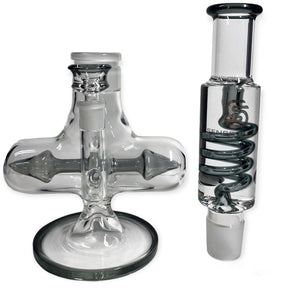 Freezable Glycerin Coil Bong with Inline Percolator by Sense Glass - Golden Leaf Shop