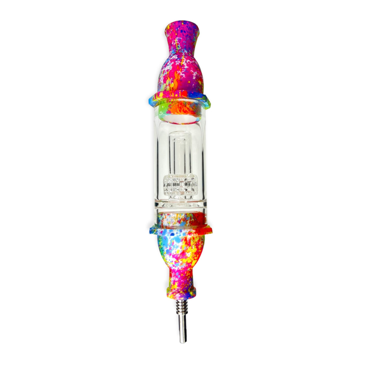 Silicone Glass Nectar Collector Kit with Percolator - Golden Leaf Shop